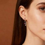 Personalizada Piedra de Nacimiento Estrella Minimalista Pendientes Dainty Joyería Cumpleaños Aniversario Regalo para Mujeres