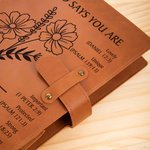 Spersonalizowana Biblia Kwiatowa A5 ze skóry PU z imieniem i kieszonką Prezent urodzinowy na chrzest dla chrześcijanina