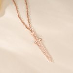 Personalised Sword Design Necklace Dainty Jewellery with Viking Name Daily Wear Birthday Gift for Women