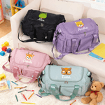 Borsa da viaggio personalizzata con nome e tracolla con animali dei cartoni animati, regalo di compleanno essenziale per i bambini