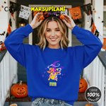 Personalised Cartoon Bats Halloween Witch Marsupilami T-shirt Sweatshirt Hoodie with Name Halloween Gift for Women | Callie × Marsupilami®