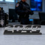 Personalised 3D-Printed Coloured Line Number Name Plate Desk Decor Memorial Appreciation Retirement Gift for Police Firefighter Officer