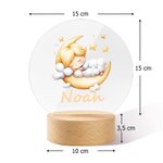 Personalisierte LED-Nachtlicht mit Baby auf dem Mond Namen und Wunschspruch Kinderzimmer Dekoration Jahrestag Geburtstag Geschenk für Jungen Mädchen