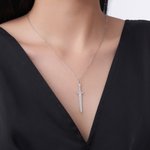 Personalised Sword Design Necklace Dainty Jewellery with Viking Name Daily Wear Birthday Gift for Women