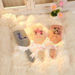 Spazzola personalizzata con bouquet di fiori di nascita iniziale e personaggio con manico lungo e nastro regalo per donne