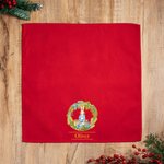 Personalized Peter Rabbit Christmas Wreath 100% Cotton Red Reusable Napkin with Name Table Decor Christmas Gift for Family Women Kids