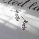 Personalizada Piedra de Nacimiento Estrella Minimalista Pendientes Dainty Joyería Cumpleaños Aniversario Regalo para Mujeres