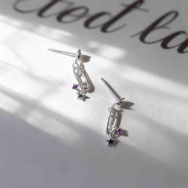Personalised Birthstone Star Minimalist Earrings Dainty Jewellery Birthday Anniversary Gift for Women