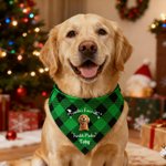 Spersonalizowana świąteczna chusta 3D Cute Cartoon Dog Cat Regulowana chusta z imieniem i tekstem Prezent urodzinowy dla właścicieli zwierząt domowych
