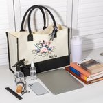 Borsa personalizzata di grande capacità con strumenti floreali per parrucchieri con nome Regalo di compleanno per parrucchieri