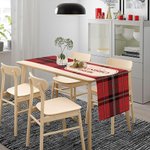 Personlig God Jul Grön Röd Plaid Bordslöpare med Text Heminredning Housewarming Jul Festival Party Favors Present till familj vän