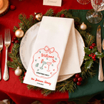 Personalizzato Welcome Christmas Party Christmas Tree Bell 100% cotone Waffle Tea Towel con cognome Kitchen Decor Regalo di Natale per amici di famiglia