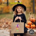 Personalized Cartoon Long Tailed Marsupilami Jute Tote Bag with Name Trick or Treat Activity Halloween Gift for Boys Girls | Callie × Marsupilami®