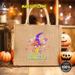 Personalized Cartoon Long Tailed Marsupilami Jute Tote Bag with Name Trick or Treat Activity Halloween Gift for Boys Girls | Callie × Marsupilami®