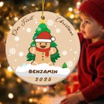 Spersonalizowana ceramiczna ozdoba 1-8 piernikowych ludzików z imionami na choinkę Dekoracja domu Prezent świąteczny dla dzieci i rodziny