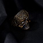 Personalised Gothic Rose Skull Ring with Inside Engraving Biker Jewellery Birthday Anniversary Gift for Men Gothic Lovers Motorbike Lovers