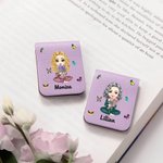 Personalisierte Geburt Blume Multicolor Cartoon Charakter Magnetische Lesezeichen Clip mit Namen Geburtstag Geschenk für Familie Buchliebhaber