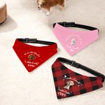Spersonalizowana świąteczna chusta 3D Cute Cartoon Dog Cat Regulowana chusta z imieniem i tekstem Prezent urodzinowy dla właścicieli zwierząt domowych