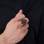 Personalised Gothic Rose Skull Ring with Inside Engraving Biker Jewellery Birthday Anniversary Gift for Men Gothic Lovers Motorbike Lovers