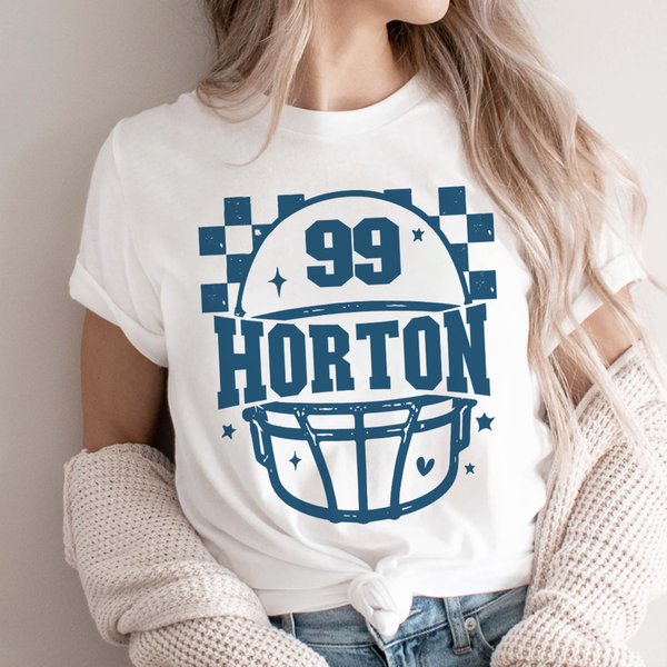 Personalised Football Checkered Helmet T-shirt Sweatshirt Hoodie with Name and Number Daily Wear Game Day Christmas Gift for Football Players Lovers