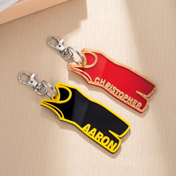 Porte-clé en Maillot de Lutte Personnalisé avec Nom et Maillot pour Sac de Sport Cadeau Anniversaire Tournoi pour Lutteur Entraîneur
