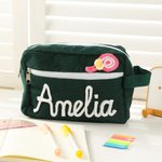 Personalised Butterfly Lollipop Yarn Name Corduroy Pencil Case School Supplies Back to School Birthday Gift for Kids