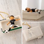 Personalized Cartoon Soccer Character Handmade 3D Ornament with Name Text and Number Christmas Game Day Team Gift for Soccer Player Lover