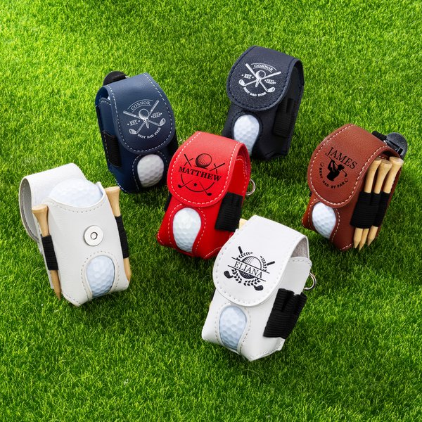 Porte-balles et tee en cuir avec clip ceinture pour nom Accessoires de sport portables Cadeau pour joueurs de golf
