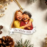 Personalized 3D Cartoon Photo Acrylic Christmas Ornament with Text Home Decor Christmas Gift for Family Friends