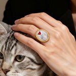 Personlig ring med foto av husdjur Smycken för dagligt bruk Födelsedag Minnesmärke Julklapp för ägare av husdjursälskare