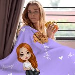 Manta suave personalizada con lindo dibujo en forma de corazón flor de nacimiento y nombre regalo de cumpleaños y navidad para niños