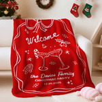 Personalisierte Hand gezeichneten Stil weiche Decke mit Namen und Datum Housewarming Party Weihnachtsgeschenk für Familie Freunde