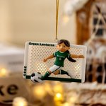 Personalized Cartoon Soccer Character Handmade 3D Ornament with Name Text and Number Christmas Game Day Team Gift for Soccer Player Lover