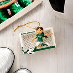 Personalized Cartoon Soccer Character Handmade 3D Ornament with Name Text and Number Christmas Game Day Team Gift for Soccer Player Lover