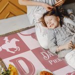 Personlig Western Cowboy Plaid Mykt babyteppe med navn og dusker Bursdag Baby Shower Gave til nyfødte Nye foreldre