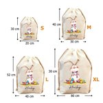 Sac à Bonbons en Toile Personnalisé avec Nom et Motif de Lapin Sac de Grande Capacité Cadeau de Pâques pour Enfants Familles