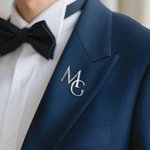 Personlig Initials Lapel Pin Brosch Kostym Accessoar Bröllop Jubileum Present för brudgummen Best Man
