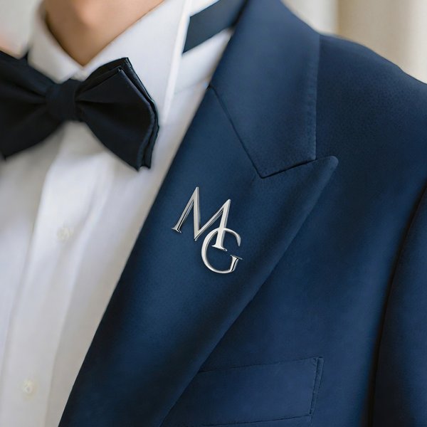 Spilla da bavero accessorio per abito personalizzato con lettera iniziale regalo di anniversario di matrimonio e sposo testimone di nozze