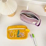 Personalised Butterfly Lollipop Yarn Name Corduroy Pencil Case School Supplies Back to School Birthday Gift for Kids