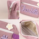 Personalised Butterfly Lollipop Yarn Name Corduroy Pencil Case School Supplies Back to School Birthday Gift for Kids