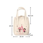Personalisierte Kosmetiktasche aus PU-Leder mit Cartoon-Figur Geburtsblumen Initiale und Namen Reise Jahrestag Geburtstag Geschenk für Damen