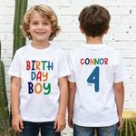 Personalised Birthday Boy Baby Bodysuit Kid T-shirt Sweatshirt Hoodie with Name and Age Birthday Milestone Celebration Gift for Kids