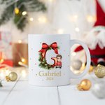 Personalizzato Cartoon Character 11 oz tazza in ceramica con nome e lettera Natale Compleanno regalo per la famiglia amico