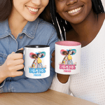 Personalized Watercolour Style Character Besties 11 oz 15 oz Ceramics Mug with Name and Year Birthday Christmas Gift for Friend Besties