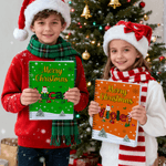 Personalized Santa Claus Christmas Tree Spiral A5 Notebook with Name and 120 Lined Pages Christmas Gift for Family Kids