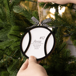 Adorno de madera personalizado en forma de balón deportivo con nombre, número y año Decoración del festival Regalo de Navidad para los amantes del deporte