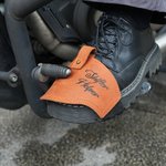 Protezioni personalizzate in vera pelle per le scarpe del cambio della moto con testo o logo Regalo di Natale di compleanno per motociclisti