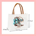 Personlig Vintage smycken stil Boots Canvas Tote Bag med namn Bröllopsfest Mors dag Julklapp för Cowgirl Brudtärna Mamma