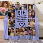 Coperta personalizzata multicolore con 10 foto e nome, regalo di Natale e compleanno per gli amici.
