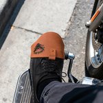 Protezioni personalizzate in vera pelle per le scarpe del cambio della moto con testo o logo Regalo di Natale di compleanno per motociclisti